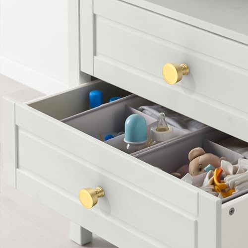 Amerdeco 10 Pack Brushed Gold Cabinet Knobs Single Hole Cabinet Pulls Diameter Round Drawer Knobs and Pulls for Bathroom Cabinets ZH0075 - color: Brushed Gold, size: Single Hole
