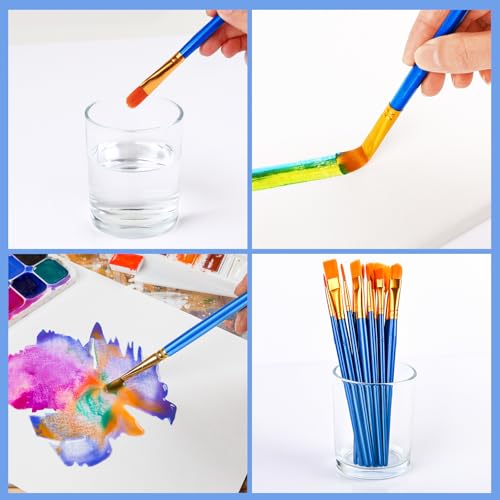 ESRICH Paint Brushes Set, 100Pack 1200pcs Paint Brush for Acrylic Painting - size: 1200p