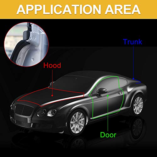 X AUTOHAUX 4m x 23mm Universal Car Z Shape Rubber Weather Waterproof Strip Seal Edge Protector