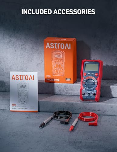 AstroAI Digital Multimeter, TRMS 4000 Counts, Auto-Ranging, Battery Test | 1.5V/9V/12V Battery Testing, Auto & Home Diagnostics, NCV Detection, Capacitance Measurement, CAT III 600V - style: Auto-Ranging