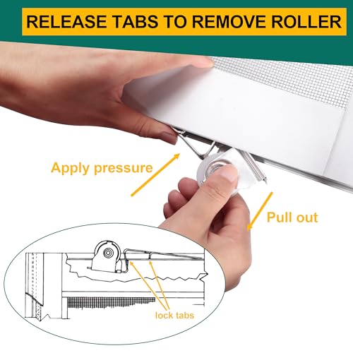 4 Pack Sliding Screen Door Roller Assembly 1-1/4" Nylon Concaved Wheels - size: 2 Upper Rollers + 2 Lower Rollers