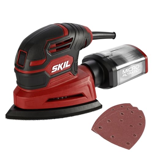 SKIL Corded Detail Sander, Includes 3pcs Sanding Paper and Dust Box - SR250801 - style: Detail Sander w/3pcs Sanding Paper