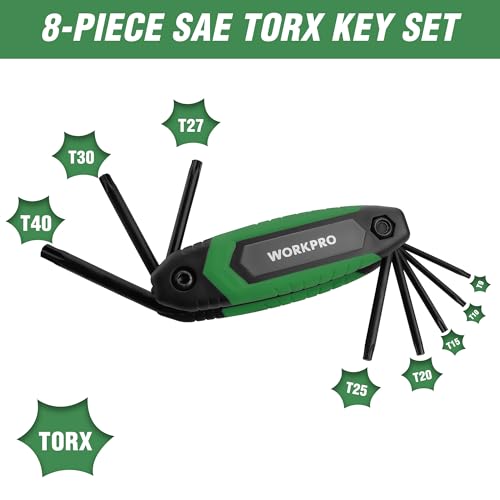 WORKPRO 25-Piece Folding Allen Wrench Set, SAE, Metric, Torx Hex Key Set