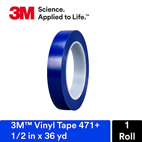 3M Vinyl Tape 471+, 1/2 in x 36 yd, Indigo, 1 Roll - size: 1 Count (Pack of 1)