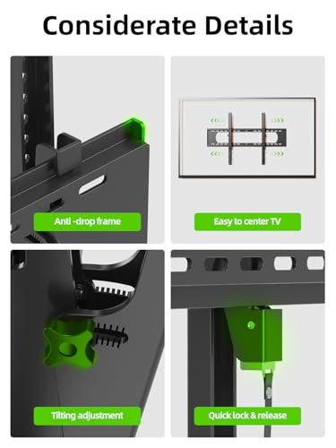 USX MOUNT Heavy Duty Tilting TV Wall Mount for 60-120" up to 220lb, Low Profile TV Mount Ultra Slim Wall Bracket fit 16-32" Studs, Max VESA 900x600 for 65 75 85 86 90 98 100 110inch Large Television - size: 50-120 inch