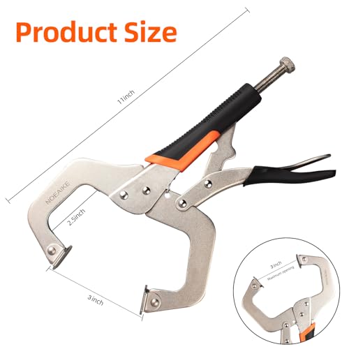 3-Pack 11 Inch Locking Pliers Heavy Duty Vice Grips for Welding | Hardened Steel Jaw with Adjustable Torque Screw,Anti-Slip Handle; Perfect for Metal Working, Auto Repair,Carpentry - style: 3 PCS 11" C CLAMP LOCKING PLIERS