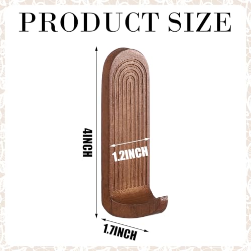 AceOrbit 4 Pcs Rainbow Arch Adhesive Wall Hooks Boho, Brown - color: Brown