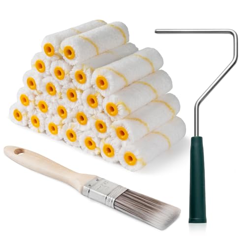Paint Roller Covers, 26 Pack, 4 Inch 3/8" Nap Microfiber