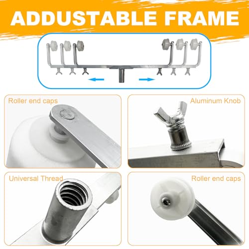 7 Pcs 18 Inch Paint Roller Kit, Microfiber Cover with Extension Pole