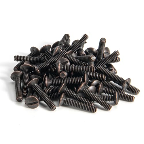 Henne Bery 3/4" Long 6-32 Thread, Oval Head Milled Slot Replacement Wall Plate Screws, 50 Pack, Bronze - color: Bronze, size: 3/4",50 Pack