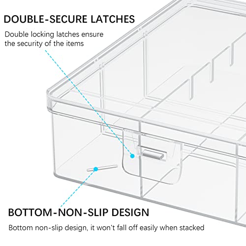 clear visible plastic storage box cosmetic tools storage box makeup tools fishing tackle accessory box organizer jewelry screws hardware accessories organizer box (4Pack) - size: 4Pack