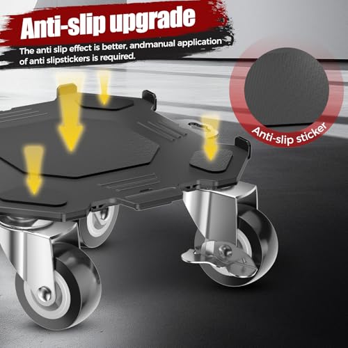 Kavlium Heavy Duty Furniture Dolly,5-Wheel Furniture Movers,6 Inch - color: Black, size: 6in
