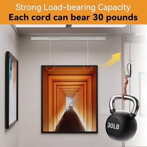 Picture Rail Hanging System 47 inch, Heavy Duty Picture Hanging Kit