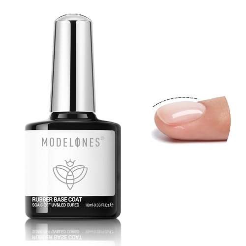 modelones Rubber Gel Base Coat Clear Builder Nail Gel for Weak Nails - color: Rubber Builder Base Coat Clear