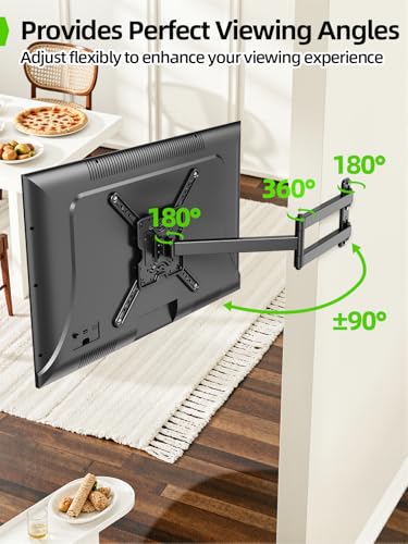 USX MOUNT Long Arm TV Wall Mount for Most 32-65 Inch TVs, 29 Inch Long Extension TV Mount Swivel and Tilt, Full Motion Corner Wall Mount Tv Bracket Fit Max VESA 400 x 400mm, Up to 80 lbs - size: 32-65 Inch
