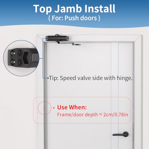 Medium Door Closer for Home & Commercial Use, LetBlack Hydraulic System with No Slam Technology - size: Medium, style: JetBlack