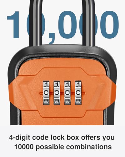 Puroma Key Lock Box for House Keys Combination Lockbox with Code, 1 Orange - color: Orange