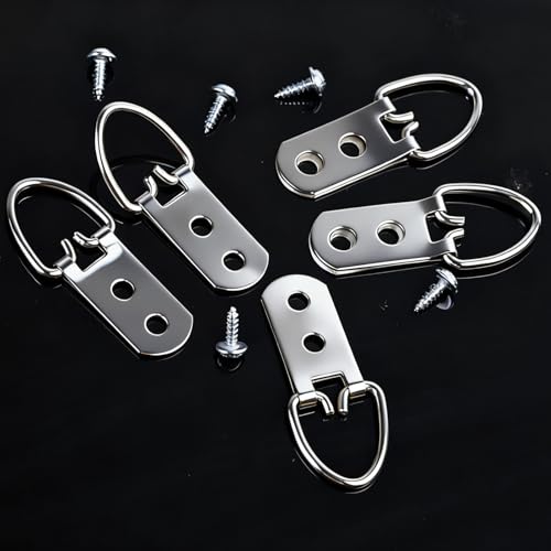 D-Ring Picture Hangers with Screws 30 Pack Hangers for Picture Frame 2Hole - size: 2hole_30pcs