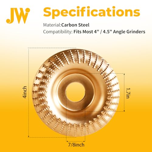 15-Piece Wood Carving Disc Kit for 4"-4.5" Angle Grinders, 5/8" Arbor, Complete Set for Shaping, Grinding & Sculpting Wood, Metal, Resin