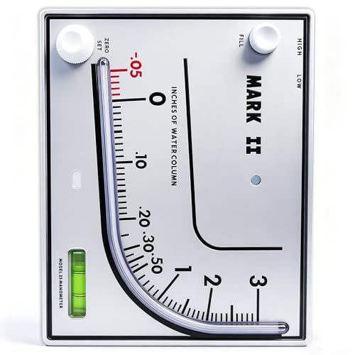 Mark II 25 Liquid Filled Manometer, 3" wc, 3% Accuracy for Pressure Testing