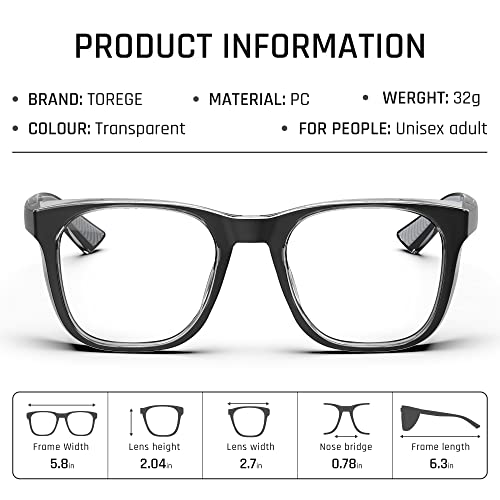 TOREGE Safety Glasses For Men,Clear Anti-Fog Anti-Blue Light Safety Goggles Scratch Resistant For Women Nurse - color: Black&gray