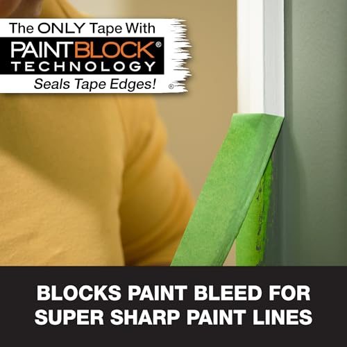 FrogTape Multi-Surface Painter's Tape with PAINTBLOCK, 2 in Wide (1.88 in x 60 yd), Quick Stick Medium Adhesion, Premium Green Painters Tape Removes Clean, 3 Rolls (240661) - size: 3 Rolls