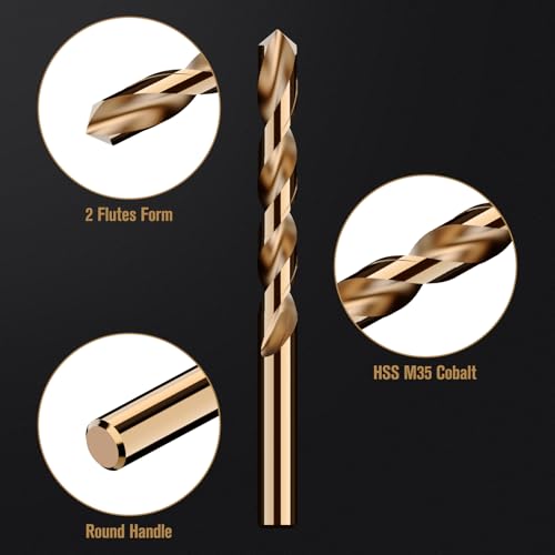 115Pcs Cobalt Drill Bit Set M35 HSS Jobber Length - size: 115pcs (Iron Box)