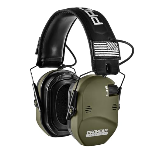 PROHEAR 022 Electronic Ear Protection for Shooting & Hunting - 29dB SNR Noise Reduction, 4 Omnidirectional Microphones - color: Electronic-silicone Ear Pads-green