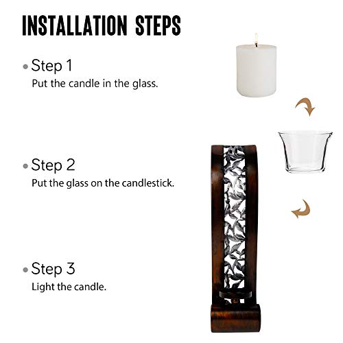 Shelving Solution Wall Sconce 14.4 x 3.5 Inch, with Tea Light Candle Holder Antique Bronze Style Metal Wall Art Decorations for Living Room, Bathroom, Dining Room and Office, Set of 2 - style: Style A