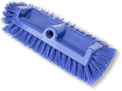 SPARTA Multi-Level Tile Scrub Brush 12" Wide Brush Head, Heavy-Duty Tile Cleaning Brush with End Bristles for Commercial Tiles, Tubs and Floor, Plastic, 12 Inches, Blue - color: Blue