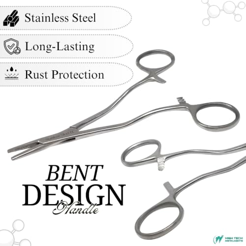Mayo Hegar Needle Holder Driver with Cross Serrated Jaws Made of Stainless Steel Comes in Multi Position Locking Mechanism Clamping Pliers (5.5" Offset) - size: 5.5" Offset
