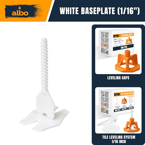 ALBO Tile Leveling System Base Plates 1/16" - 250 PCS - Professional Floor & Wall Spacers, Anti-Lippage Installation Clips for All Tile Formats, Self-Leveling Spacer System new - style: Spacer 1/16" 250 PCS