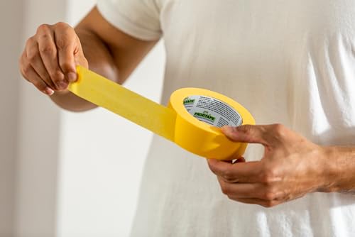 FrogTape Delicate Surface Multi-Use Painter's Tape with PAINTBLOCK, Low Adhesion, 1.41 inch Width, Yellow (280221) (Pack of 3) - size: 3 Rolls, 1.41” Width