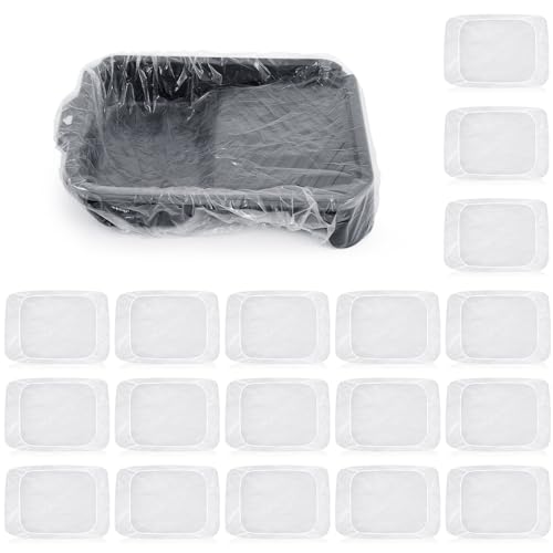 CroBlissful 20 Pcs 4 Inch Paint Tray Liners, Clear Plastic Pan Liners - size: 4 Inch