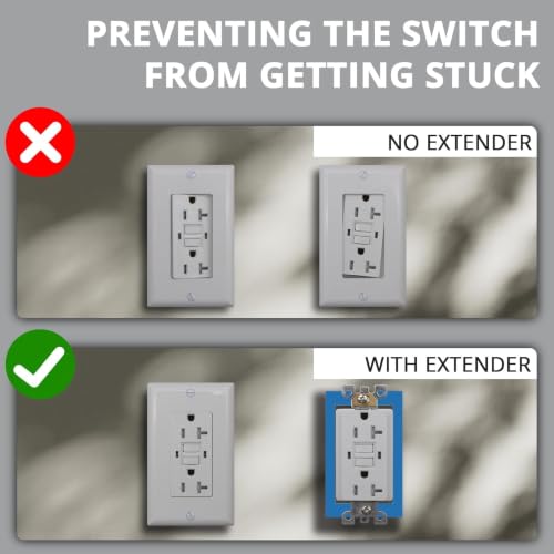 ABS 1/2 Inch Outlet Box Extender, Single Gang, Blue, 1 Pack - color: Blue, size: 1 PC