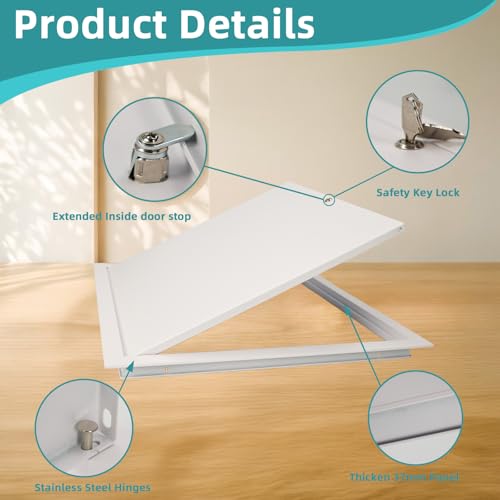 16x24 Access Panel for Drywall,Metal Drywall Access Panel for Plumbing | Wall Access Panel for 16x24 Hole,Access Door for Attic Basement Bath,Thicken 1mm Steel&Aluminum Frame,Outer Size 17.5x25.5" - size: 16"Wx24"H