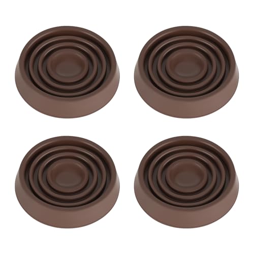 Furniture Coasters, 1.5X1.5 Rubber Caster Cups Non Slip Furniture Pads - color: Brown, size: 1.5” 4pcs - new