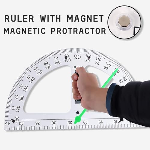 Math Ruler Magnetic Classroom Math Geometry Tool Set Enhances Classroom Learning, Easily Mounts to Blackboard Protractor Measuring Ruler Triangle Ruler (Tp2pc) - size: Tp2pc