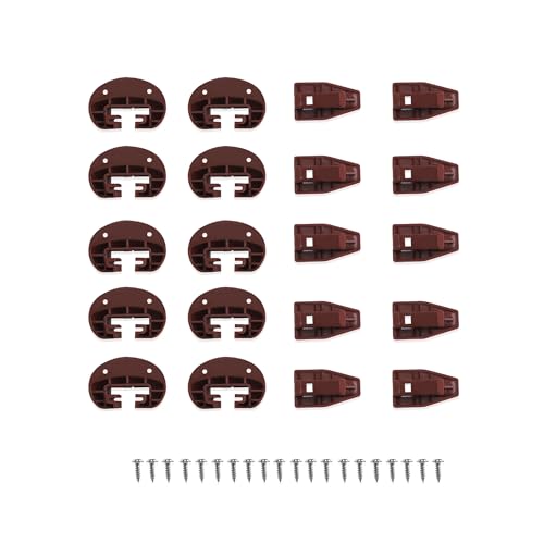 XTPTFABS 10Pcs Drawer Guide Repair Kit with Screws,Reinforced Brown Plastic