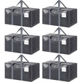 6 Pack Extra Heavy Duty Large Moving Bags with Strong Zipper, Gray - color: Gray, size: 6 Pack