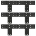 6 Pack 12"x8" T Post Timber Frame Brackets, T Flat Mending Plate - size: 6 Pcs-12"x8"