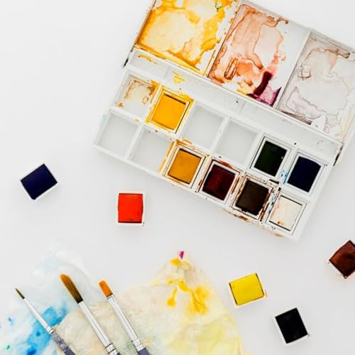 100Pcs Watercolor Half Pans Empty with Magnetic Stripe,Plastic Palette Tins - color: 100 Half Pans