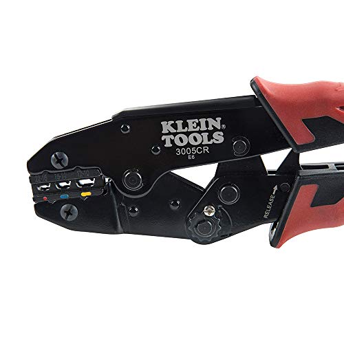 Klein Tools 3005CR Wire Crimper Tool, Ratcheting Insulated Terminal Crimper for 10 to 22 AWG Wire - size: One Size, style: Insulated Terminals