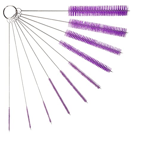 10" Extra Long Tube Cleaning Brush Set - 10 Pack - Purple - color: Purple, size: 10pk - 2mm 3mm 4mm 5mm 6mm 8mm 12mm 16mm 20mm 24mm