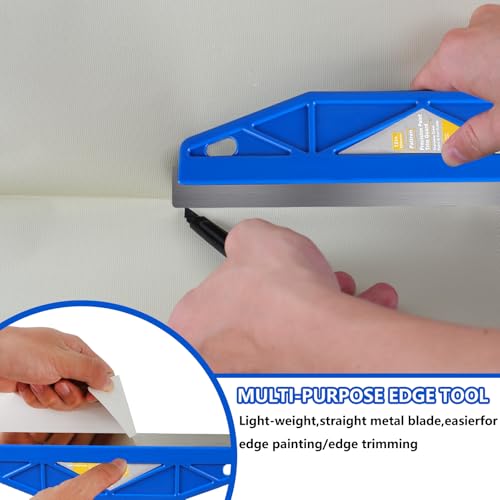 12-Inch Paint Edger & Trim Guard, Stainless Steel Straight Edge Tool - color: Blue
