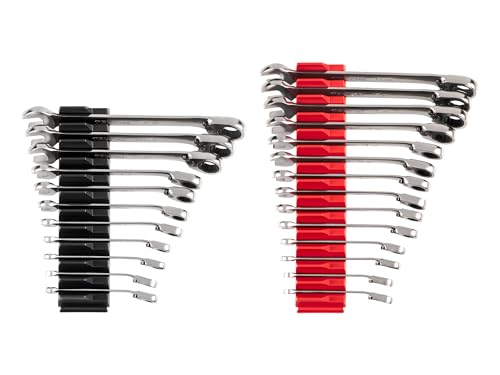 TEKTON 12-Point Ratcheting Combination Wrench Set, 25-Piece | WRC94304 - size: 25-Piece (1/4-3/4 in., 6-19 mm), style: Modular Wrench Organizer
