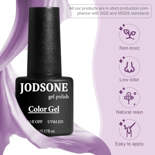 JODSONE Gel Nail Polish Kit 60 PCS with U V Light Soak off Base Top Coat 55 Shine Colors Gel Nail Kit Bright and Dark Brown Wine Red Series Manicure Set for Women and Girls - color: B17