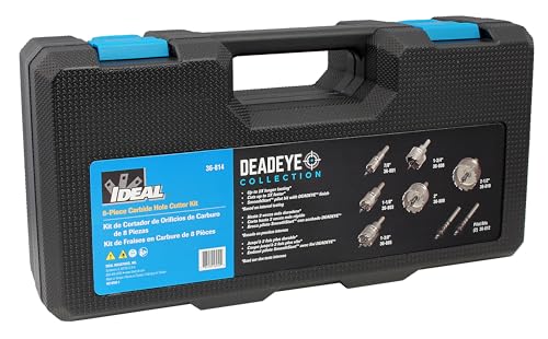 IDEAL INDUSTRIES Deadeye Carbide Tipped Hole Cutter, 8 pc Kit - size: 8 pc Kit