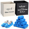200 Pcs Disposable Shoe Covers with 2 Dispenser Boxes, Blue - color: Blue