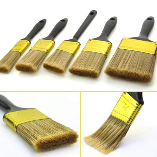 Great Andrew Paint Brushes, 30 PCS 1" 1.5" 2" 3" Flat 1.5" Angled - size: 30 PCS, 1",1.5",2",3"&1.5"A